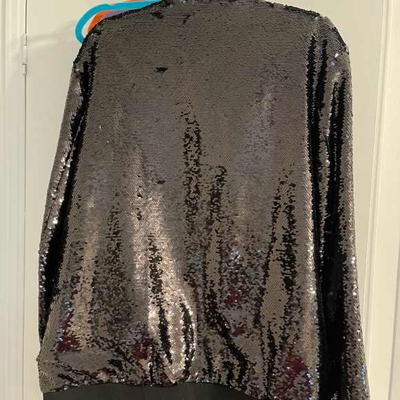 New black sequin jacket never worn original price tag still on it asking $75 - Picture 1 of 5